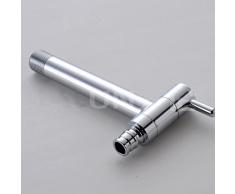 Grifo monomando de pared de agua fría para lavabo y lavabo de latón, grifos de lavadora para jardín, acabado cromado