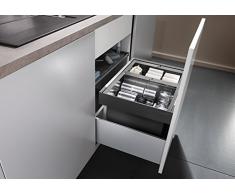 Blanco Flexon II 50/2 Bote de Basura Recolectores de Residuos, Aluminio, Plástico, Negro, 50 cm Unterschrank
