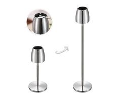 Woodtree Acero Inoxidable Cenicero, a Prueba de Viento al Aire Libre portátil Cenicero, Cenicero de pie de Acero Inoxidable telescópica de Suelo for el hogar/Exterior/Bar/Oficina (Color : Silver)