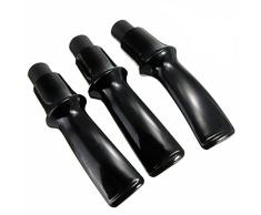 3x Boquilla 9 mm Ebonita Baquelita Vulcanita para Pipa de Fumar Curvada Bent 4637