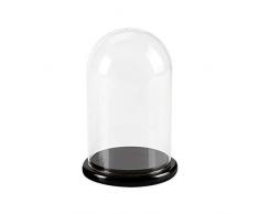 BESPORTBLE Vitrina de Cristal con Forma de Campana Vitrina de Mesa con Base de Madera Decorativa con Campana de Vidrio Transparente (80X130 Mm)