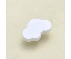 10 Pieza Manijas Suaves de Dibujos Animados Pomos y Tiradores Infantiles Apto para Cajones de Armario Nubes Blancas