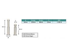 Evi Herrajes 040182BTPRAM Tope De Puerta para Pared, Rosca Para, Silicona Blanca, Regulable 88-120mm