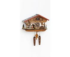 Trenkle Reloj cucú de Cuarzo Casa de la Selva Negra con Bebedor de Cerveza y Rueda de Molino Que se mueven, con música TU 4210 QMT HZZG