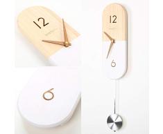 HROOME Moderno Reloj de Pared de Péndulo de Madera Maciza Decorativo: Silencioso y Sin Tictac Grandes Relojes de Moda Para el Hogar Sala de Estar Oficina Dormitorios Cocina