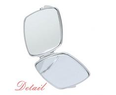 DIYthinker Cuadrado Fox Espada Corona Animal Negro Blanco Barroco Maquillaje Compacto Espejo de Bolsillo Portátil Pequeño Linda Mano Espejos Regalo