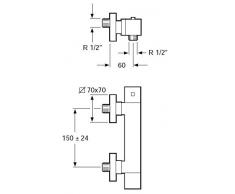 DP Grifería Medina - Grifo termostático de ducha , color plata