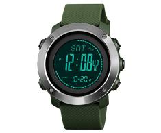 Altímetro barómetro brújula digital para hombre, reloj deportivo militar, multifunción, podómetro