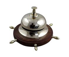 Escritorio de oficina llamada Campana metal Servicio Timbre 16,51 cm longitud-perfecto para hoteles, escuelas, restaurantes, zonas de recepción, hospitales, almacenes
