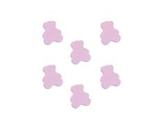 6 Un. TIRADOR Pomo Mueble BEBÉ OSO madera lacada rosa 63X54mm