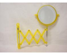ESPEJO MAQUILLAJE AUMENTO EXTENSIBLE REVERSIBLE PLASTICO AMARILLO