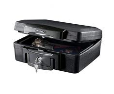 MASTER LOCK Caja Fuerte Portatil [Ignifuga y Impermeable] [con Llave] [Small] H0100EURHRO - Ideal para Documentos, Dispositivos Electrónicos, Soporte Multimedia, Pequeños
