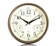 Aliciashouse Vintage silenciosa pared reloj temperatura humedad termómetro higrómetro Home Cafe moderno decoración regalo