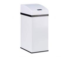 Relaxdays Cubo Basura Cocina con Sensor, Acero, Blanco, 35 X 15 X 20 Cm