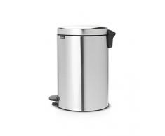 Brabantia Newicon - Cubo de basura con pedal, 20 l, acero, color gris mate