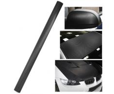 TRIXES 3D Vinilo de Fibra de Carbono Envoltura Adhesiva para Coche - 1500 X 300 mm - Negro - para Interior/Exterior - Efecto Texturizado 3D para Automóvil