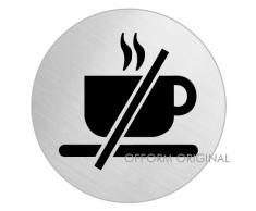 OFFORM Señal pictograma en acero inox Ø 75mm No.39242 "Bebidas prohibidas"