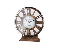 Gilde – Reloj de pie de Aluminio con pie de Madera para una Pila AA 34 cm x 21 cm