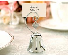 10 de campana de acero de mesa marcador con Kiss-curl y Corazón para bodas, incinerador