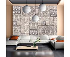 Fotomural 350x245 cm ! 3 tres colores a elegir - Papel tejido-no tejido. Fotomurales - Papel pintado 350x245 cm - ornamento azulejo piedra alivio f-A-0094-a-b