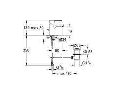 Grohe GET - Monomando de lavabo pop-up