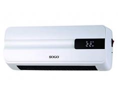 SOGO SS-18360 Calefactor CerÃ¡mico de Pared Split, 2000 Watts PTC, Sensor ventanas Abiertas,Temporizador Semanal, Termostato Digital, FunciÃ³n Ventilador, Color Blanco