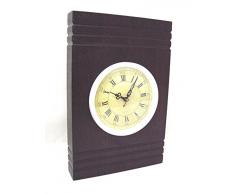 RELOJ PARED Y SOBREMESA MADERA MEDIANO LINEAS NEGRO