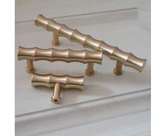 MOOD.SC 2,55 3,26 4,09 de bambú cajón Perilla Dresser Tirador de latón de oro gabinete tira hardware T perillas 65 83 103mm,SingleKnob