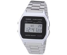 Casio CASIO Collection Men - Reloj digital de caballero de cuarzo con correa de acero inoxidable plateada (alarma, cronómetro, luz)