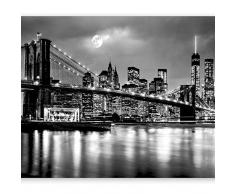 murando Fotomurales New York 400x280 cm XXL Papel pintado tejido no tejido Decoración de Pared decorativos Murales moderna de Diseno Fotográfic Ciudad Luna Noche d-B-0205-a-a