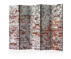 murando Biombo Ladrillo 225x172 cm de impresión Unilateral en el Lienzo de TNT 100% Opaco - Decoración Cuarto - Biombo de Madera con Imagen Impresa Rojo f-A-0452-z-c