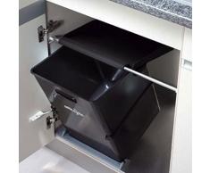 Müllex Single 35 - Sistema para contenedor de basura para puerta giratoria y abatimiento mecánico, 35 cm, 40 l