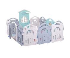 YWQZ Parque de bebés Patio de Juego corralito Seguridad Niños pequeños Tabique Plegable Anti choques Valla con Puertas Panel Colorido y Panel de Juego Interactivo