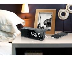 Muse M-172 BT - Radio reloj (pantalla LED, entrada de 100 - 240 V, alimentación por corriente alterna o batería) color negro