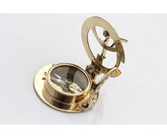 Brújula náutica de latón con reloj solar, coleccionable, de regalo, decoración náutica