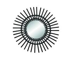 AC-Déco Espejo Sol D 58 cm – Ratán – Negro