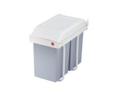 Hailo AR3659-001 Cubo de Reciclaje, Gris, Color Blanco, Centimeters