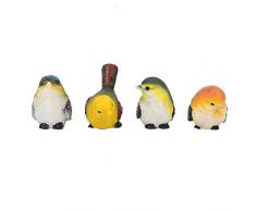 Famus 4 Unids Resina Aves Animal Estatuilla Modelo Decoración Césped Jardín Patio Arte Artesanía Adornos Colgantes