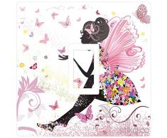 Rosa diseño de hada de mariposa diseño de vinilo para interruptor de luz de stika. co