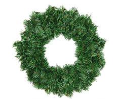 Kentop Corona de Navidad Artificial Tannenkranz, Corona de Adviento, Verde, Aguja Blanda, PVC, diámetro Aprox. 40 cm, Ø40CM