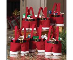 Conjunto de 6 decoración de Navidad bolsa de regalo de Santa pantalones, bolso del caramelo