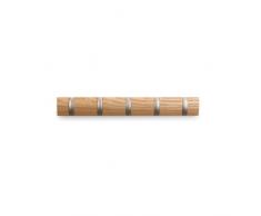 Umbra - Perchero de pared con ganchos extraíbles para varios abrigos, color madera