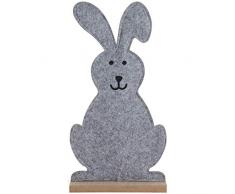 Matches21 - Conejo de Pascua de Fieltro Decorativo, decoración de Primavera, Figura Decorativa de Fieltro con Soporte de Madera, 1 Unidad, 27 x 50 cm