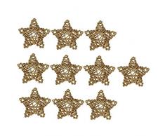 10 Piezas Estrella Natural Mimbre Bolas De Ratán Orbes Floreros De Bricolaje Artesanía, Decoración De Mesa De Boda, Fiesta Temática, Baby Shower, Acce - como se describe + como se describe, 8cm