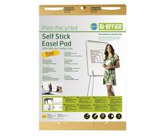 Bi-Office Earth - Bloc de Papel Reciclado para Pizarra Rotafolios, Papel Autoadhesivo, 30 Hojas por Bloc, 80g/m², 635 x 762 mm, Paquete de 2 Bloques