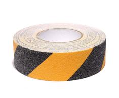 Cinta de Seguridad Amarilla y Negra, Cintas de Seguridad Antideslizantes para el hogar, escaleras, Suelos, Paredes o Cinta de Advertencia de Alta tracción, 5 cm x 5 m