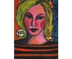Puerto sibylle Maier - YES - I CAN de arte originales - cuadro - pintado a mano único de fibra acrílica - arte moderno - lienzo - 30 x 40 cm retratos de las mujeres