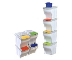 Bama Poker - Conjunto de 4 cubos modulares para la basura, 20 Litros