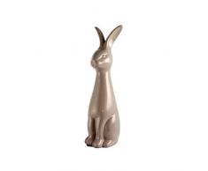 Figura decorativa de liebre de conejo de Pascua de cerámica de colour marrón y 25 cm