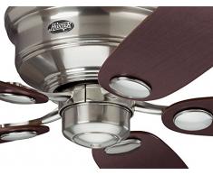 Hunter Fan Low Profile III Ventilador de techo, 75 W, Acero Inoxidable, 3 Velocidades, Niquel Pulido